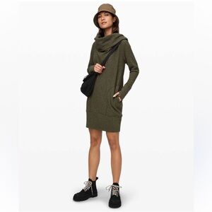 Lululemon Along the Way Dress - Heathered Dark Olive
